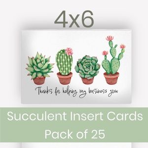 Succulents 4x6 Insert Cards Pack of 25